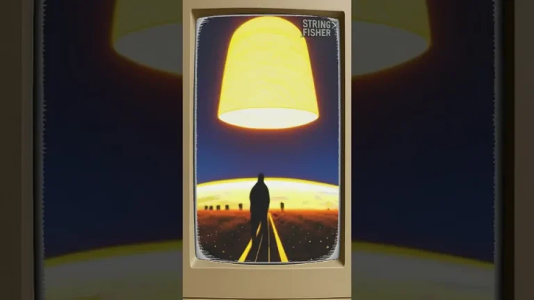 Minimal Thinker video thumbnail: a beige monitor showing a yellow light above figures on a road.