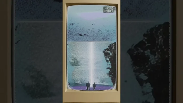 Time Waits video thumbnail: a beige monitor showing a pale landscape beneath a moonlike sky.
