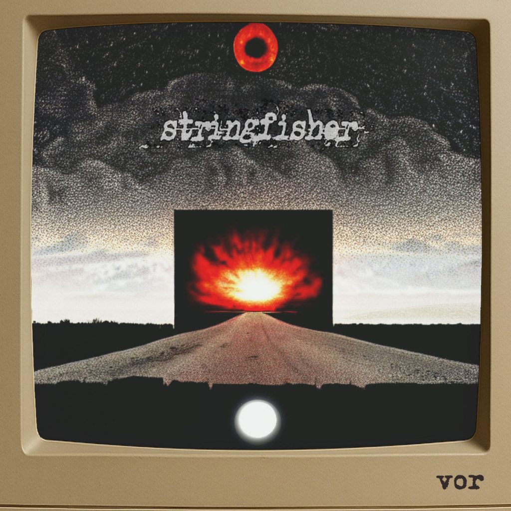 Stringfisher VOR cover artwork in a beige CRT television frame
